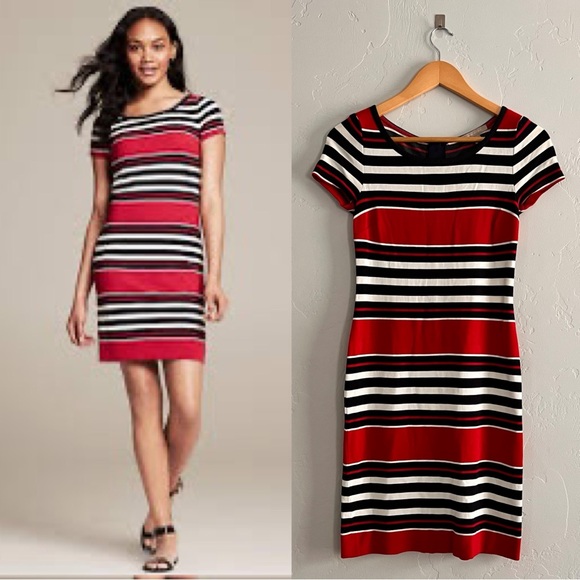 Banana Republic Dresses & Skirts - Banana Republic Red and Black Striped Dress